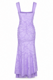 Floral Textured Corset Mermaid Gown