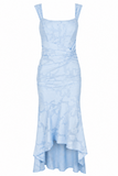 Floral Textured Corset Mermaid Gown