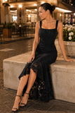 Floral Textured Corset Mermaid Gown