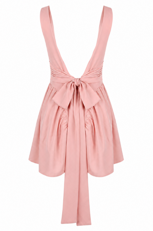 Bow-Backless A-Line Mini Dress
