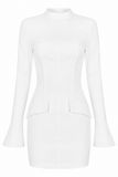 Structured High-Neck Mini Dress