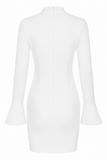 Structured High-Neck Mini Dress