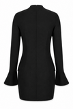 Structured High-Neck Mini Dress