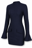 Structured High-Neck Mini Dress