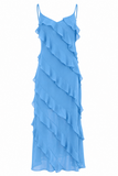 Ruffle Open-Back Maxi Dress