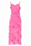 Ruffle Open-Back Maxi Dress