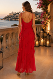 Ruffle Open-Back Maxi Dress