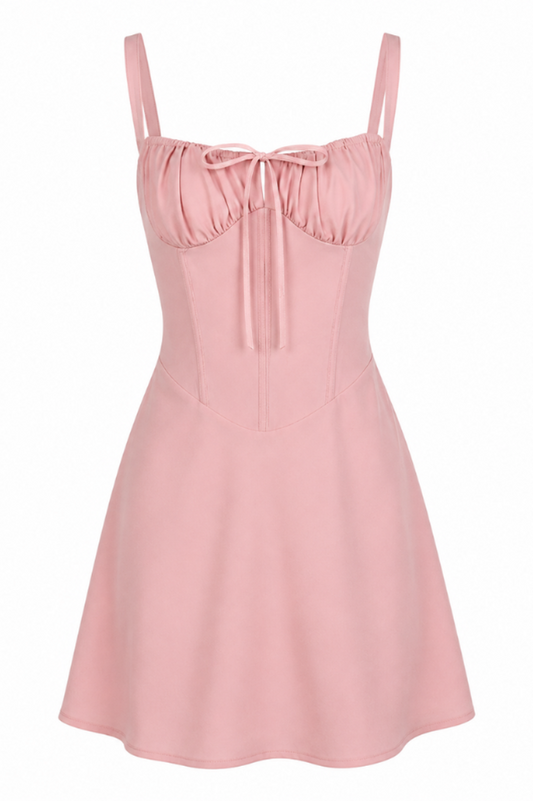 Corset Bustier Tie-Front Mini Dress