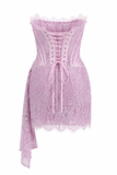Lace Strapless Corset Mini Dress