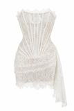 Lace Strapless Corset Mini Dress