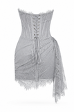 Lace Strapless Corset Mini Dress