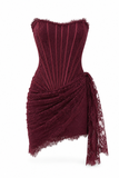 Lace Strapless Corset Mini Dress