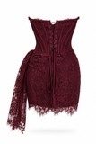 Lace Strapless Corset Mini Dress