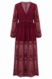 White Boho Lace Maxi Dress