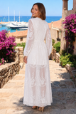 White Boho Lace Maxi Dress