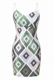 Argyle Sequin Bodycon Mini Dress