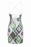 Argyle Sequin Bodycon Mini Dress