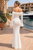 Belle Floral Lace Off Shoulder Maxi Dress