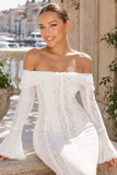 Belle Floral Lace Off Shoulder Maxi Dress