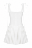 White Corset Pleated Mini Dress