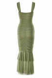 Nadia Ruched Fishtail Maxi Dress