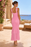 Nadia Ruched Fishtail Maxi Dress