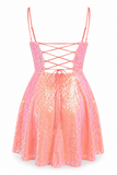 Jewel Sequin Cowl Neck Dress