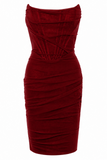 Mesh Strapless Corset Dress