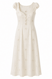 White Eyelet Midi Dress