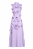 3D Flower Applique Maxi Dress