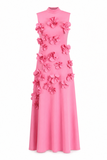 3D Flower Applique Maxi Dress