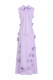 3D Flower Applique Maxi Dress