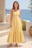 Irene Yellow Eyelet Midi Dress