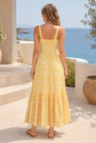 Irene Yellow Eyelet Midi Dress