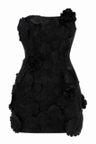 Lila 3D Multicolor Floral Strapless Mini Dress