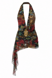 Zara Leopard Floral Print Ruched Mini Dress