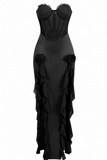 Seraphina  Satin Lace Corset Maxi Dress