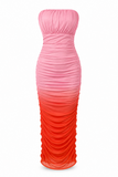 Ombre Pleated Maxi Dress