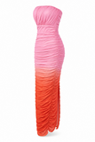Ombre Pleated Maxi Dress