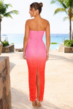 Ombre Pleated Maxi Dress