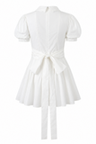 White Puff Sleeve Corset Mini Dress