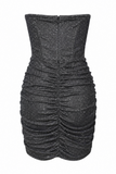 Strapless Corset Ruched Bodycon Mini Dress