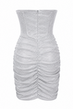 Strapless Corset Ruched Bodycon Mini Dress