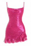 Sequin Cowl Neck Dress