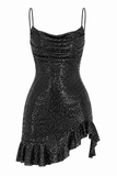 Sequin Cowl Neck Dress