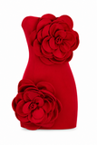 Sarrili 3D Floral Corset Mini Dress