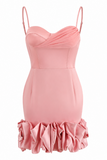 Lila Draped Ruffle Mini Bustier Dress