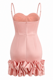 Lila Draped Ruffle Mini Bustier Dress