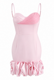 Lila Draped Ruffle Mini Bustier Dress