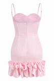 Lila Draped Ruffle Mini Bustier Dress